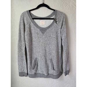Quiksilver Heather Gray Long Sleeve Pullover Sweatshirt‎ Size Medium